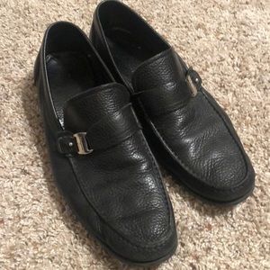 Salvatore Ferragamo Moc Toe Buckle Strap Loafers